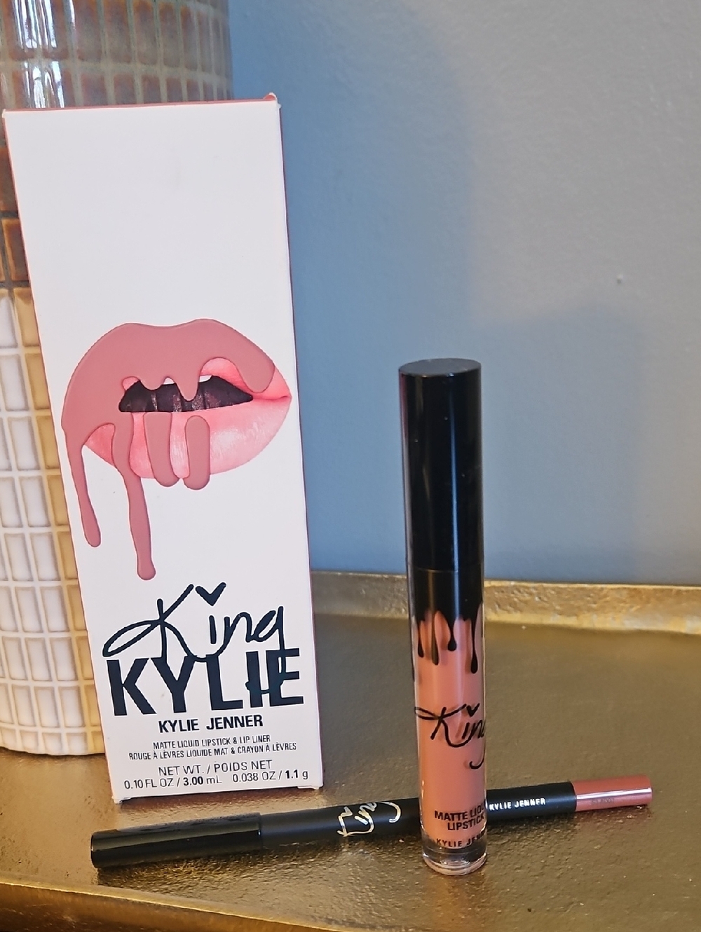 Kylie Matte Liquid Lipstick & Lip Liner Set - Nude Pink